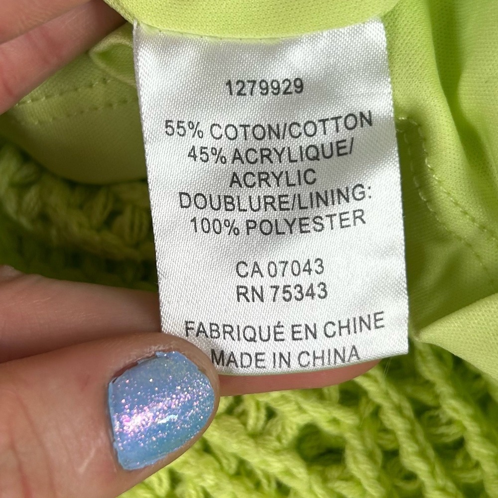 Rachel Zoe Crochet Maxi Dress Lime Green Sleeveless Boho Festival Resort Small - Picture 3 of 10